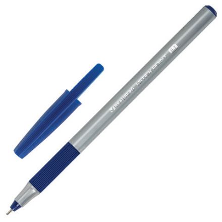 Ручки шариковые с грипом BRAUBERG "i-STICK POINT", НАБОР 10+2 ШТ., СИНИЕ, линия письма 0,35 мм, блистер,144025