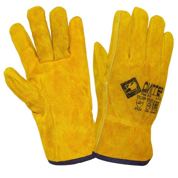 Перчатки защитные ДИГГЕР цельноспилковые желтые утепленные (Размер 10,5)