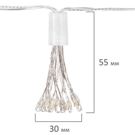Гирлянда-пучки "Bundles", 150 LED, 2,4 м, 10 пучков, тёплый белый, USB, ЗОЛОТАЯ СКАЗКА, 592557