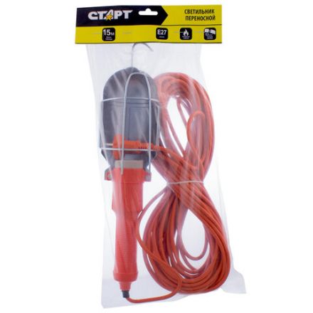 Светильник фонарь переноска СТАРТ, ударопрочный, провод 15 м, от сети, цоколь E27, CLB 101-15M, 14067 Светильник фонарь переноска СТАРТ, ударопрочный, провод 15 м, от сети, цоколь E27, CLB 101-15M, 14067
