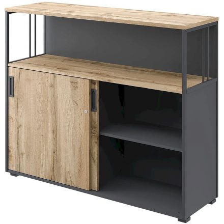 Шкаф-купе Комус Мебель К-Loft 241Н042 1370х420х1116 дуб натур/графит