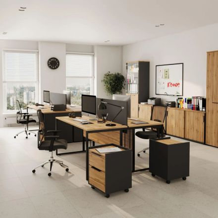 Шкаф-купе Комус Мебель К-Loft 241Н042 1370х420х1116 дуб натур/графит