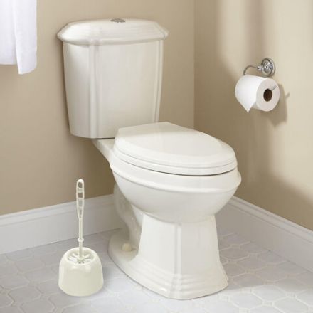 Ершик для унитаза с подставкой стандартной, "Блеск", цвет мраморный/белый ротанг, IDEA, М 5010