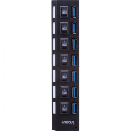 Разветвитель USB HS006 выключатель/USB 3.0×7/черный Разветвитель USB HS006 выключатель/USB 3.0×7/черный