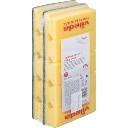 Губки для мытья посуды Vileda Professional Максимальная жесткость 150x70x45 мм 10 штук в упаковке желтые/черный абразив (арт. производителя 102565)
