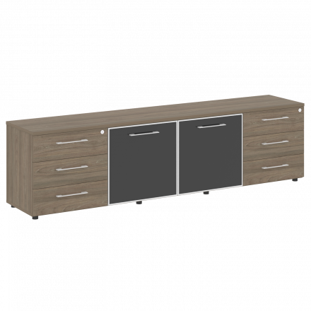 Yalta Тумба модульная LT.TS-4.2 black Вяз/Стекло black 2188*450*580