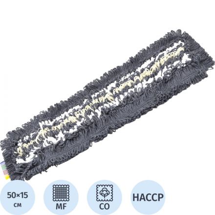 Насадка МОП плоский 50х15 см, хлопок+серая вискоза+микроф, карман AS3702 Насадка МОП плоский 50х15 см, хлопок+серая вискоза+микроф, карман AS3702