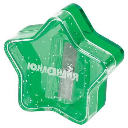 Точилка ЮНЛАНДИЯ "Звездочка", с контейнером, пластиковая, корпус ассорти, 228453 Точилка ЮНЛАНДИЯ "Звездочка", с контейнером, пластиковая, корпус ассорти, 228453