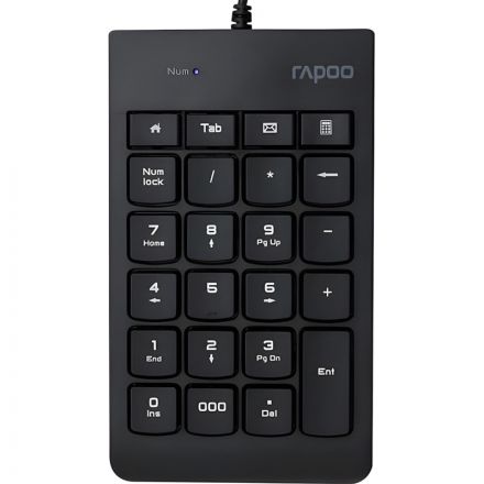 Клавиатура RAPOO проводная, цифровая  K10 - черный
