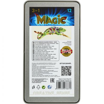 Карандаши цветные цельнографитные PROGRESSO MAGIC 8772, 12шт, мет.кор Карандаши цветные цельнографитные PROGRESSO MAGIC 8772, 12шт, мет.кор