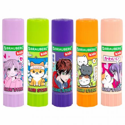 Клей-карандаш "Anime" 15 г, BRAUBERG KIDS, ассорти, 272472 Клей-карандаш "Anime" 15 г, BRAUBERG KIDS, ассорти, 272472