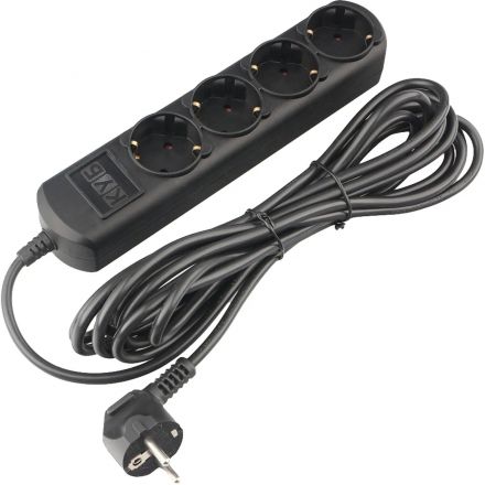 Удлинитель Power Cube 3м, 4р, без выкл., 16А черн. (PC-2B-3M)
