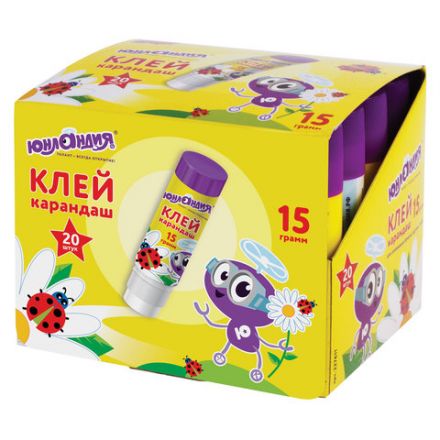 Клей-карандаш ЮНЛАНДИЯ "ЮНЛАНДИК И БОЖЬЯ КОРОВКА", 15 г, улучшенный, 227611 Клей-карандаш ЮНЛАНДИЯ "ЮНЛАНДИК И БОЖЬЯ КОРОВКА", 15 г, улучшенный, 227611