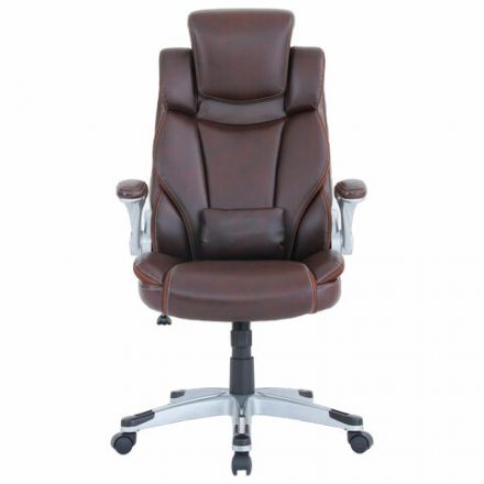 Кресло BRABIX PREMIUM "Phantom EX-553", рециклированная кожа, регулируемый подголовник, коричневое, 532941