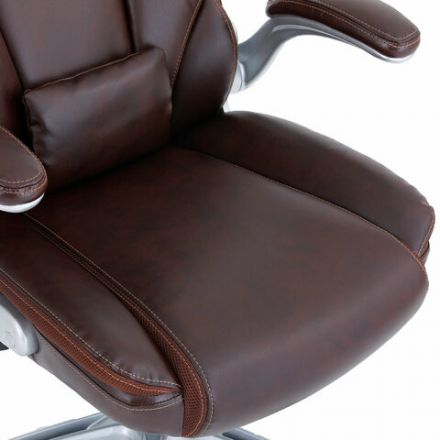 Кресло BRABIX PREMIUM "Phantom EX-553", рециклированная кожа, регулируемый подголовник, коричневое, 532941