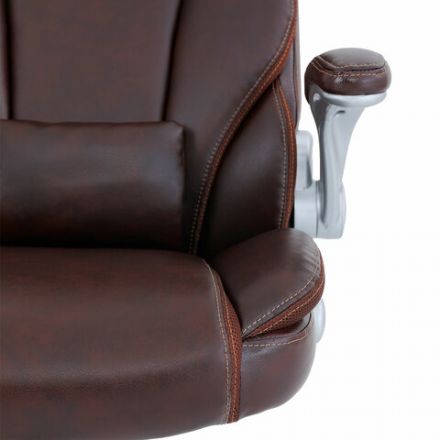 Кресло BRABIX PREMIUM "Phantom EX-553", рециклированная кожа, регулируемый подголовник, коричневое, 532941