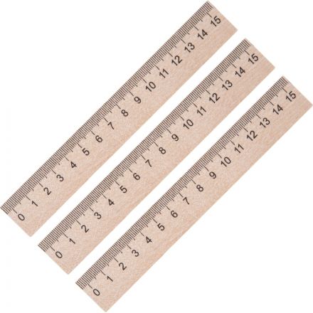 Линейка деревянная 15см 3шт/уп