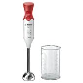 Блендер погружной BOSCH MSM64110, 450 Вт, 2 скорости, 1 насадка, стакан, белый/красный