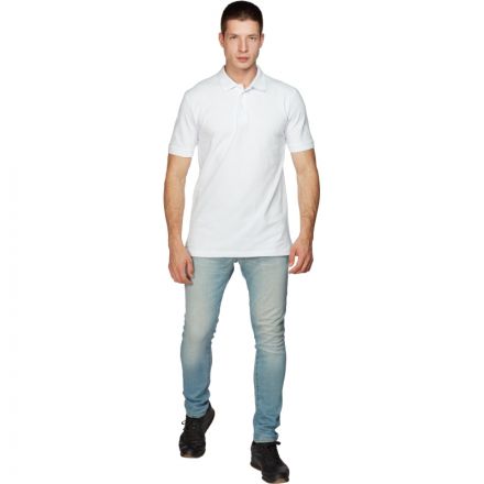 Рубашка Поло (190г.) кор.рукав бел.(XXL) Рубашка Поло (190г.) кор.рукав бел.(XXL)