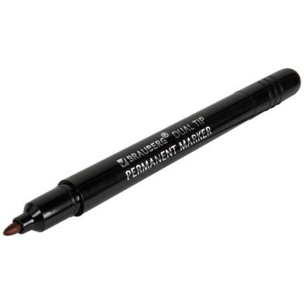 Маркер перманентный двусторонний BRAUBERG DUO, ЧЕРНЫЙ, наконечники 0,7/1 мм, 152210 Маркер перманентный двусторонний BRAUBERG DUO, ЧЕРНЫЙ, наконечники 0,7/1 мм, 152210