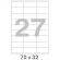 Этикетки самоклеящиеся ProMega label basic 70x32 мм A4 27 штук на листе белые (100 листов в упаковке)