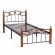 Кровать AT-126, дерево гевея/металл, 90*200 см (Single bed), красный дуб/черный