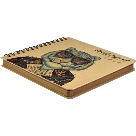 Альбом для эскизов,МОДНЫЙ ТИГР 200х200 мм,120л,крафт-бум.80г/м²,греб/61862 Альбом для эскизов,МОДНЫЙ ТИГР 200х200 мм,120л,крафт-бум.80г/м²,греб/61862