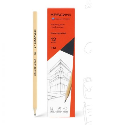 Карандаш чернографитный Красин Конструктор HB дерево/лак шестигр.С-317 Карандаш чернографитный Красин Конструктор HB дерево/лак шестигр.С-317