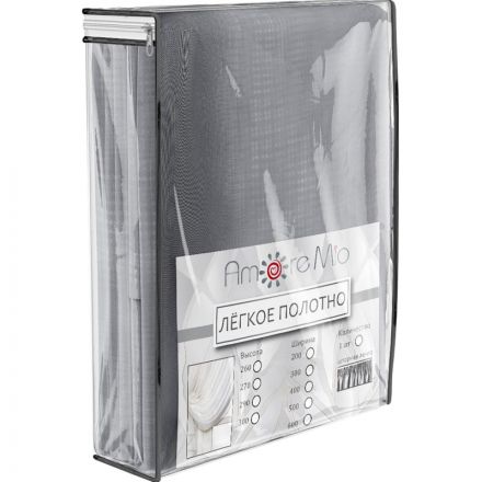 Тюль Amore Mio Однотонная вуаль 6PL 1161-040 3,0x2,7 м 1 шт Серый Тюль Amore Mio Однотонная вуаль 6PL 1161-040 3,0x2,7 м 1 шт Серый