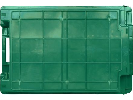 Ящик 600х400х200 1,5кг. дно сплошное, стенки перфорированные  зелёный