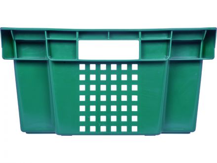 Ящик 600х400х200 1,5кг. дно сплошное, стенки перфорированные  зелёный
