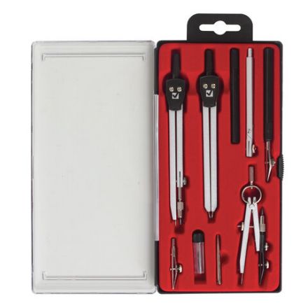 Готовальня BRAUBERG "Architect", 9 предметов: циркуль + измер + кронциркуль, рейсфедер + держатель, 2 вставки, удлинитель, грифель, 210353 Готовальня BRAUBERG "Architect", 9 предметов: циркуль + измер + кронциркуль, рейсфедер + держатель, 2 вставки, удлинитель, грифель, 210353