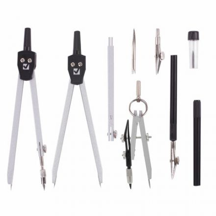 Готовальня BRAUBERG "Architect", 9 предметов: циркуль + измер + кронциркуль, рейсфедер + держатель, 2 вставки, удлинитель, грифель, 210353 Готовальня BRAUBERG "Architect", 9 предметов: циркуль + измер + кронциркуль, рейсфедер + держатель, 2 вставки, удлинитель, грифель, 210353