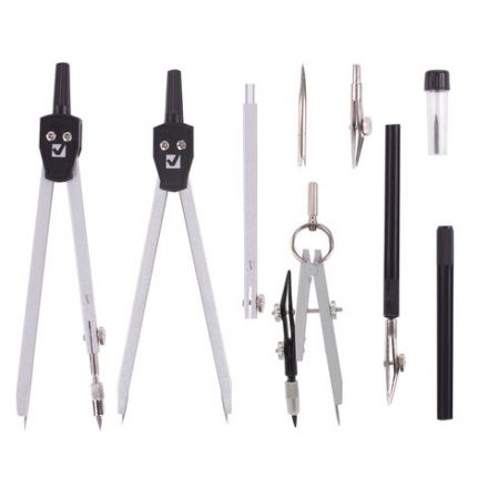 Готовальня BRAUBERG "Architect", 9 предметов: циркуль + измер + кронциркуль, рейсфедер + держатель, 2 вставки, удлинитель, грифель, 210353 Готовальня BRAUBERG "Architect", 9 предметов: циркуль + измер + кронциркуль, рейсфедер + держатель, 2 вставки, удлинитель, грифель, 210353