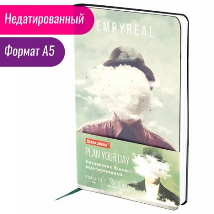 Ежедневник недатированный А5 (138х213 мм), BRAUBERG VISTA, под кожу, гибкий, 136 л., "Spirit", 112034 Ежедневник недатированный А5 (138х213 мм), BRAUBERG VISTA, под кожу, гибкий, 136 л., "Spirit", 112034