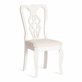 Стул Tetchair Афродита/ Aphrodite дерево гевея, 46х54х99см, Ivory white, ткань кремовая с рисунком (А04)
