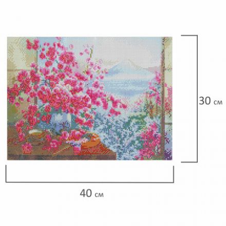 Картина стразами (алмазная мозаика), 30х40 см, ОСТРОВ СОКРОВИЩ, "Букет сакуры", без подрамника, 663862