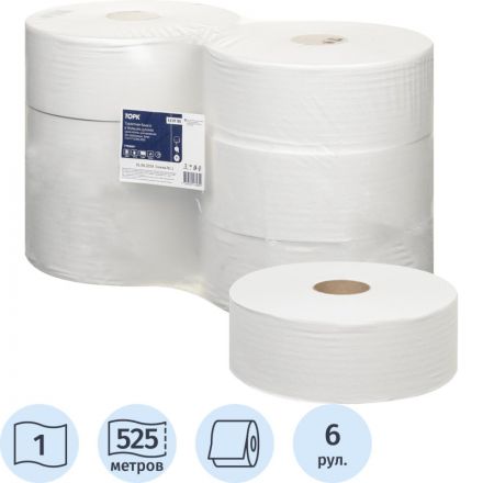 Бумага туалетная Tork Universal T1 1сл бел вторич втул 525м 120195 6рул