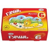 Гуашь ГАММА "Мультики", 6 цветов по 20 мл, картонная упаковка, 221030 Гуашь ГАММА "Мультики", 6 цветов по 20 мл, картонная упаковка, 221030