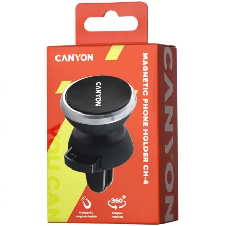 Держатель Canyon CH-4 в дефлектор 4 магнита круг 40мм/45x65мм (CNE-CCHM4) Держатель Canyon CH-4 в дефлектор 4 магнита круг 40мм/45x65мм (CNE-CCHM4)