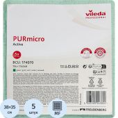 Салфетка хозяйственная ПУРМикро зеленая 5 шт/уп