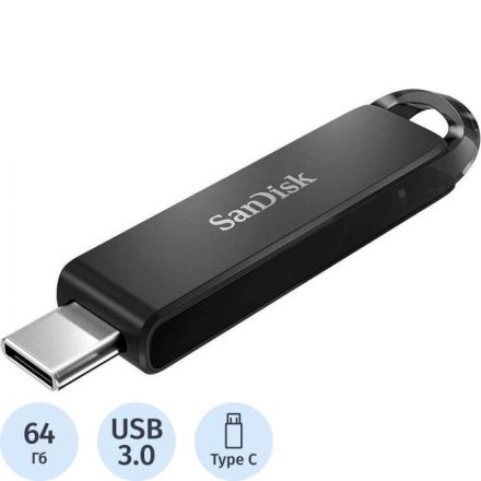 Флеш-память 64GB SanDisk CZ460 Ultra Type-C, USB Type-C, Black Флеш-память 64GB SanDisk CZ460 Ultra Type-C, USB Type-C, Black