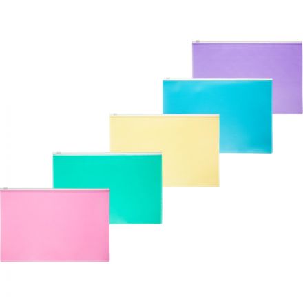 Папка-конверт на молнии Attache Акварель А5 180 мкм 5шт/уп (цвета в асс) Папка-конверт на молнии Attache Акварель А5 180 мкм 5шт/уп (цвета в асс)