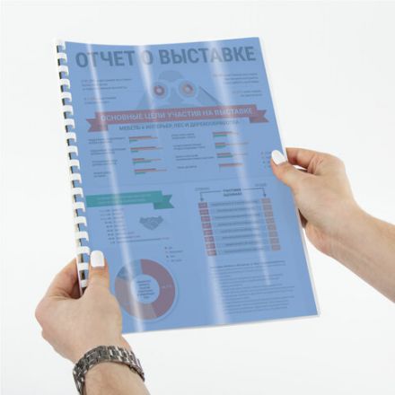 Обложки пластиковые для переплета, А4, КОМПЛЕКТ 100 шт., 150 мкм, прозрачно-синие, ОФИСМАГ, 531447 Обложки пластиковые для переплета, А4, КОМПЛЕКТ 100 шт., 150 мкм, прозрачно-синие, ОФИСМАГ, 531447