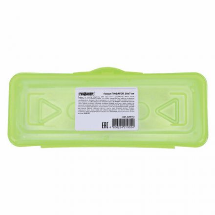 Пенал пластиковый ПИФАГОР тонированный, ассорти 4 цвета, 20х7х4 см, 228113 Пенал пластиковый ПИФАГОР тонированный, ассорти 4 цвета, 20х7х4 см, 228113