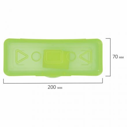 Пенал пластиковый ПИФАГОР тонированный, ассорти 4 цвета, 20х7х4 см, 228113 Пенал пластиковый ПИФАГОР тонированный, ассорти 4 цвета, 20х7х4 см, 228113