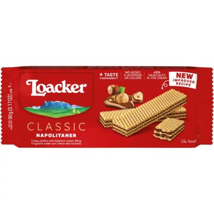 Вафли Loacker классик наполитанер 90гx12шт/уп 10861-006