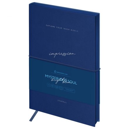 Ежедневник недатированный, А5, 136л., кожзам, Greenwich Line "Mysterious soul. Bright blue", тон. блок, цветной срез Ежедневник недатированный, А5, 136л., кожзам, Greenwich Line "Mysterious soul. Bright blue", тон. блок, цветной срез
