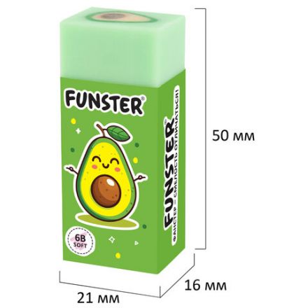 Ластики FUNSTER (ФАНСТЕР) "AVOCADO", НАБОР 3 штуки, 50х21х16 мм, прямоугольные, картонный держатель, экологичный ПВХ, блистер, 272724 Ластики FUNSTER (ФАНСТЕР) "AVOCADO", НАБОР 3 штуки, 50х21х16 мм, прямоугольные, картонный держатель, экологичный ПВХ, блистер, 272724