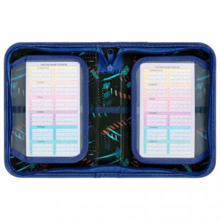 Пенал ПИФАГОР, 1 отделение, 2 откидные планки, полиэстер, 20х14 см, "Speed bolid", 273479